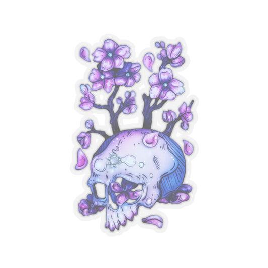 Cherry Blossom Skull Sticker