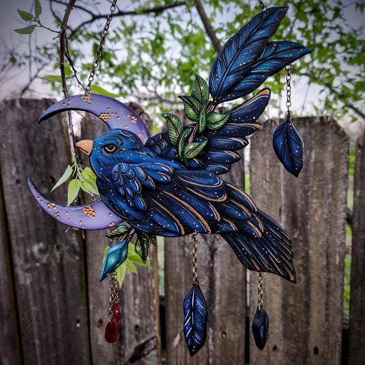 Blue Bird Hanging Compartment Made to Order