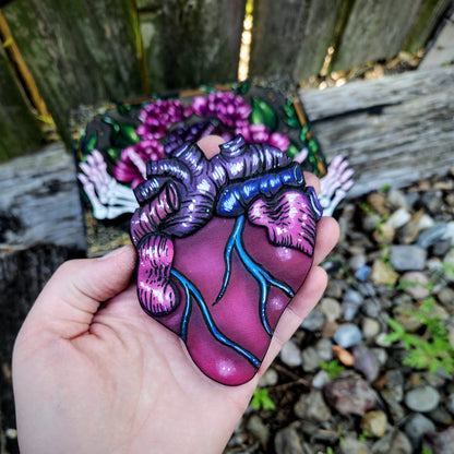 Skeleton Hands & Heart Hidden Key Box Made to Order