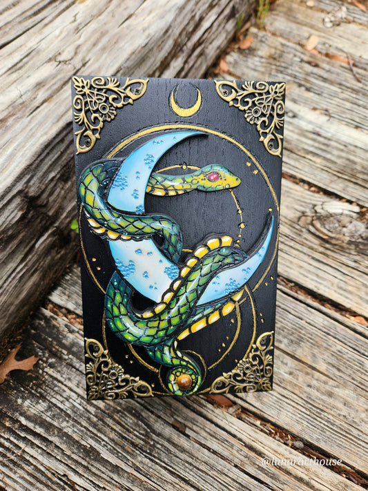 Green Snake and Moon Hidden Key Box