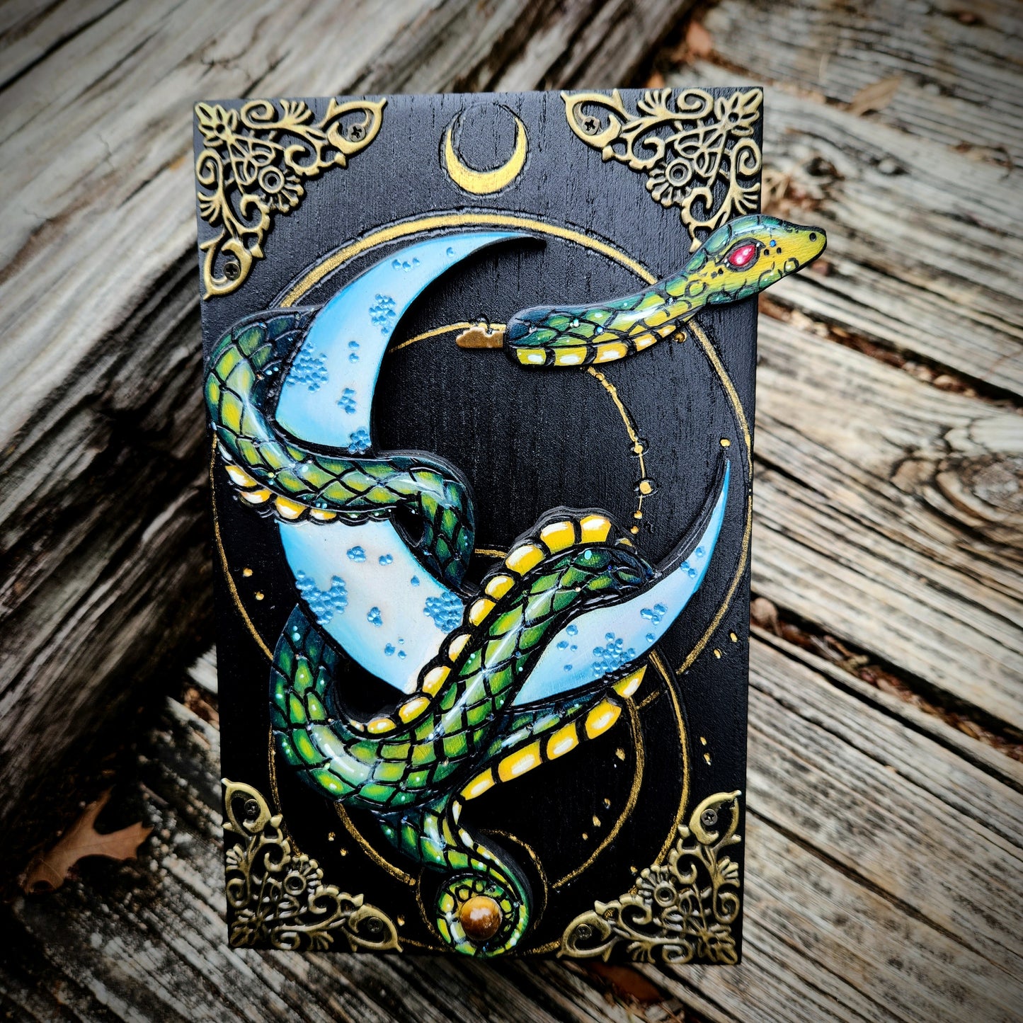 Green Snake and Moon Hidden Key Box