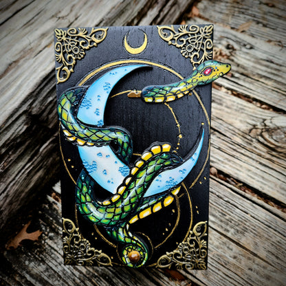 Green Snake and Moon Hidden Key Box