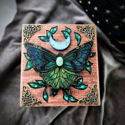 Leafy Butterfly Hidden Key Box