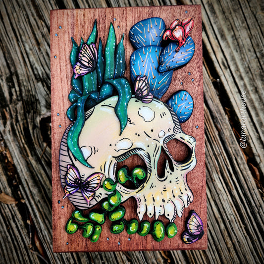 Cactus Skull Hidden Key Box Made to Order