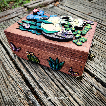 Cactus Skull Hidden Key Box Made to Order