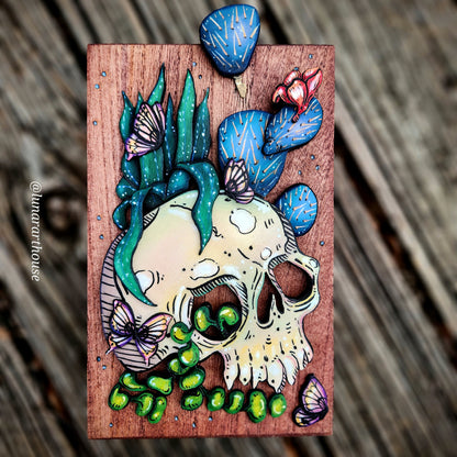 Cactus Skull Hidden Key Box Made to Order