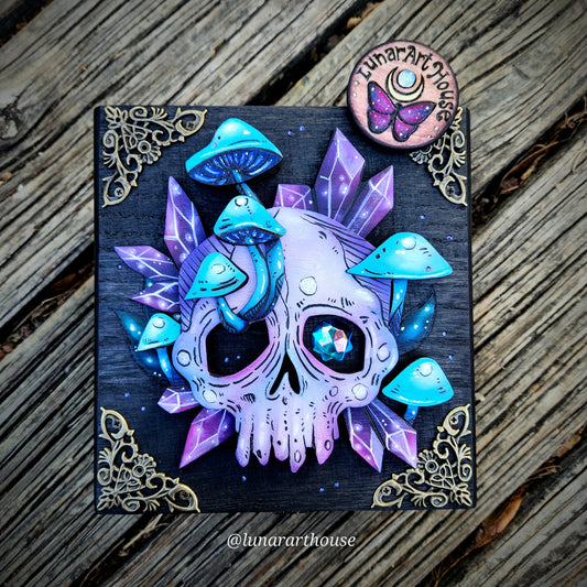 Crystal Mushroom Skull Hidden Key Box