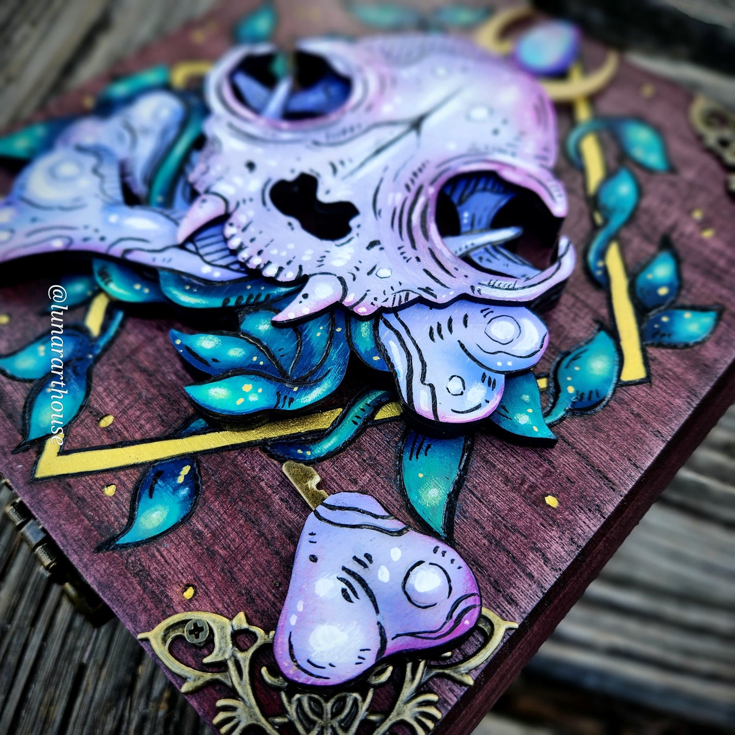 Cat Skull Hidden Key Box Made to Order