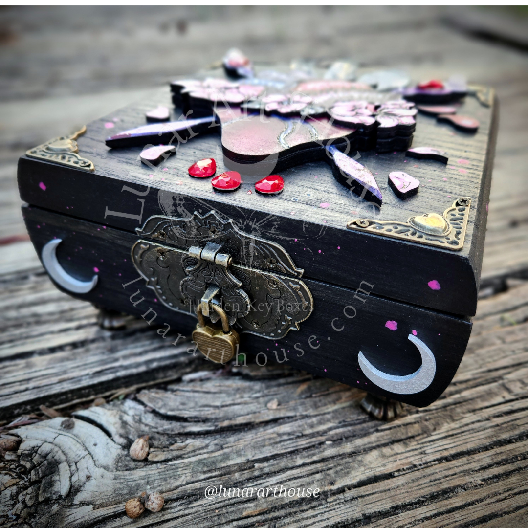 Floral Heart Hidden Key Box