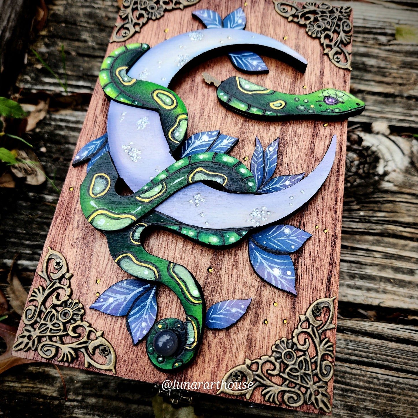 Green Snake and Moon Hidden Key Box