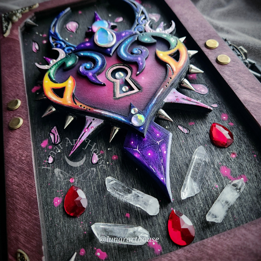 Spikey Rainbow Heart Hidden Key Journal