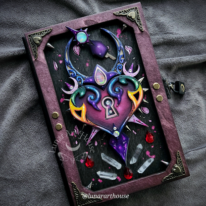 Spikey Rainbow Heart Hidden Key Journal