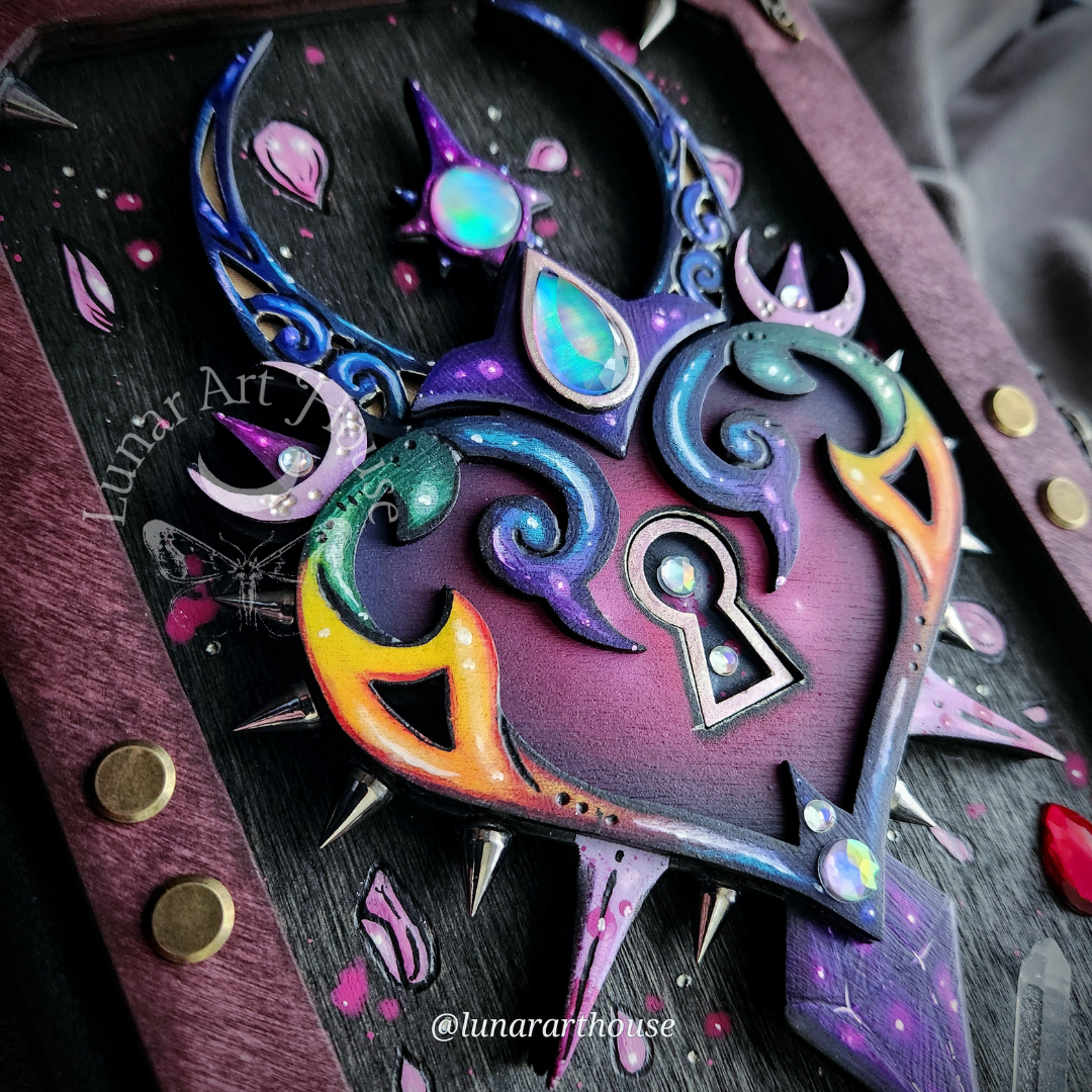 Spikey Rainbow Heart Hidden Key Journal