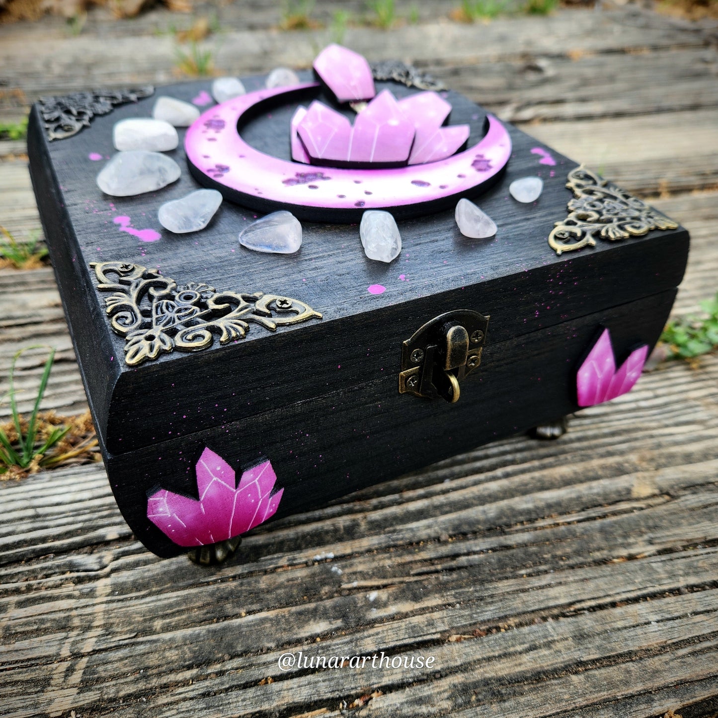 Pink Rose Quartz Hidden Key Box