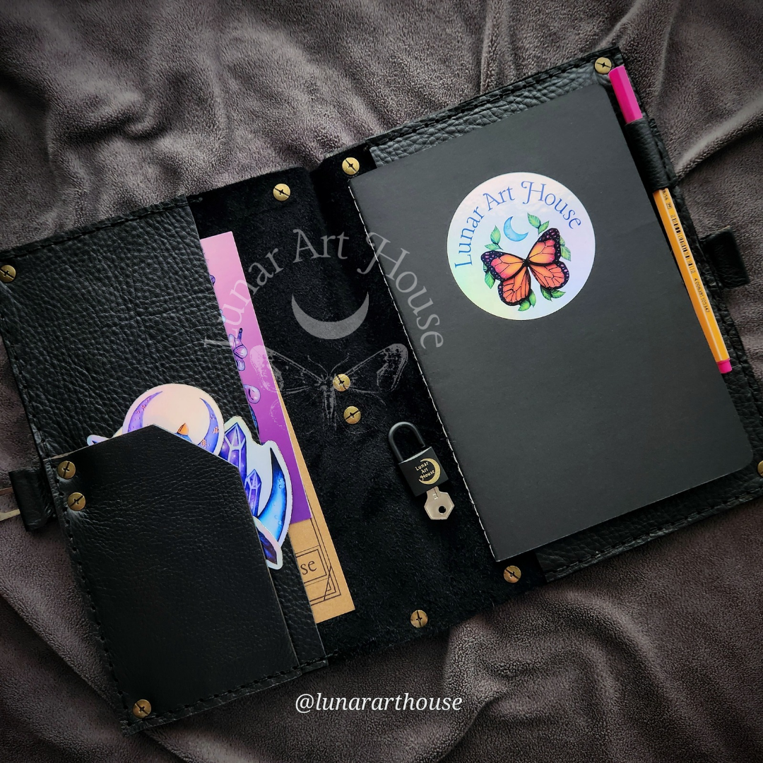 Skelly Hand with Pomegranate Hidden Key Journal