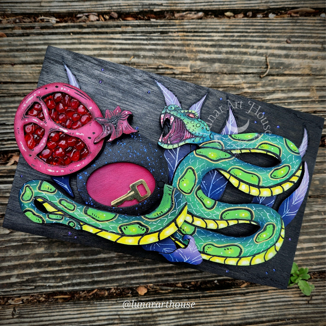 Snake and Pomegranate Hidden Key Box