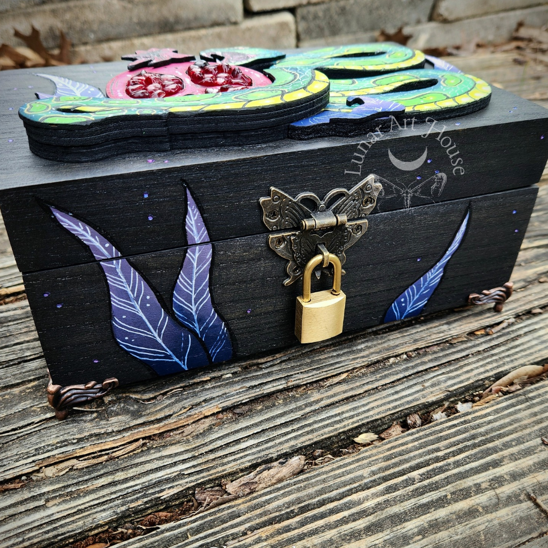 Snake and Pomegranate Hidden Key Box