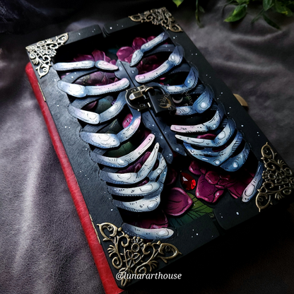 MADE TO ORDER Heart Rib Cage Hidden Key Journal