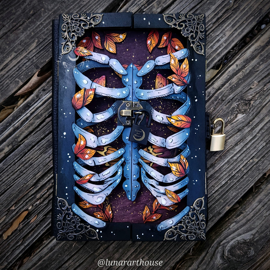 MADE TO ORDER Death Moth Rib Cage Hidden Key Journal