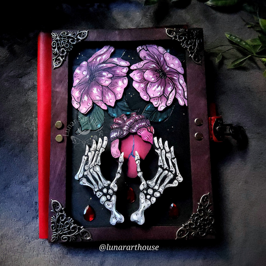 Skelly Hands and Heart Hidden Key Journal