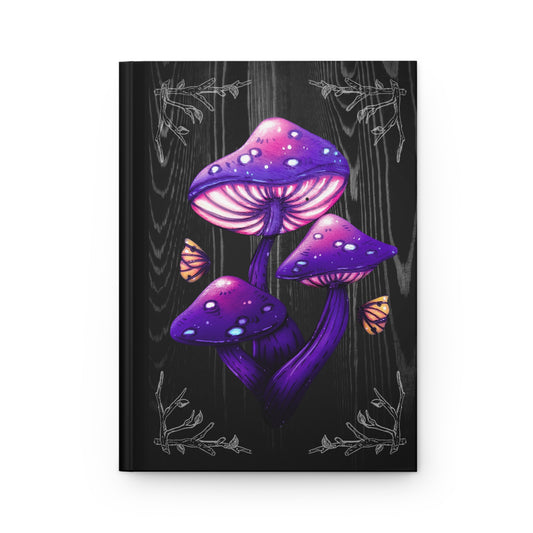 Purple Mushrooms Hardcover A5 Journal