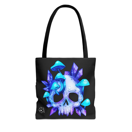 Crystal Mushroom Skull Tote Bag