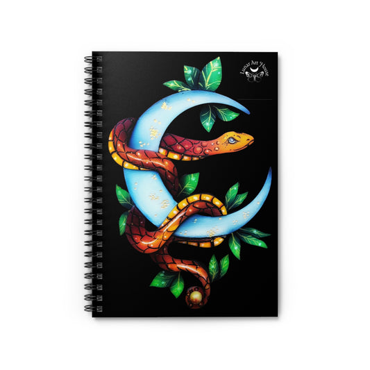 Orange Snake and Moon Notebook