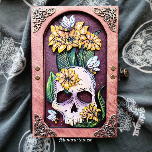 Sunflower Skull Hidden Key Journal Made to Order