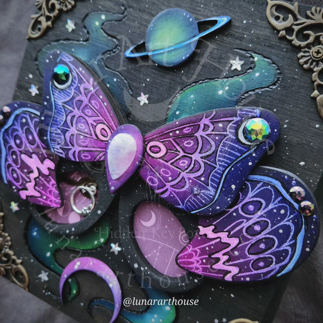 Galaxy Butterfly Hidden Key Box