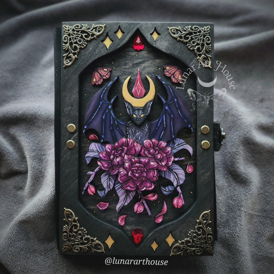 Floral Bat Hidden Key Journal