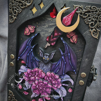 Floral Bat Hidden Key Journal