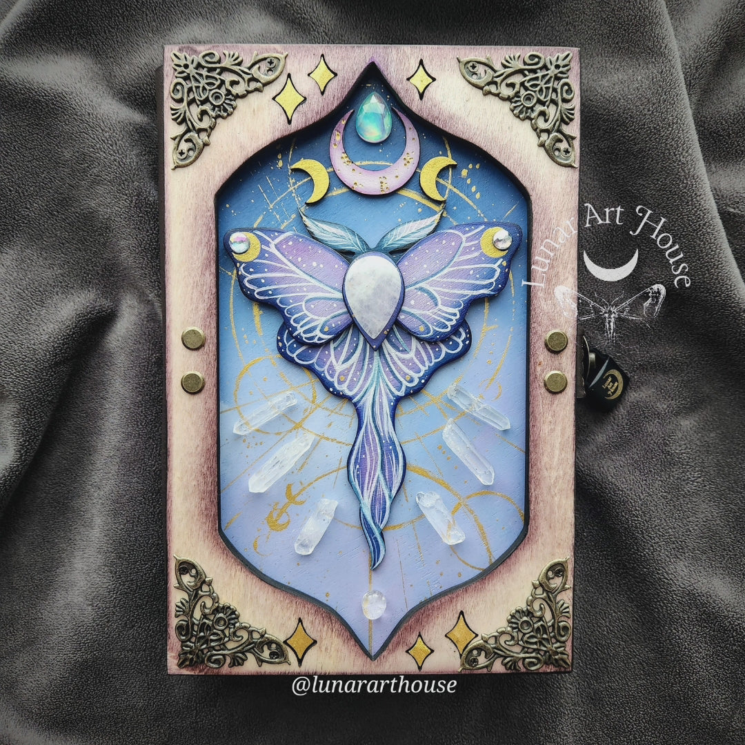 Quartz Luna Moth Hidden Key Journal