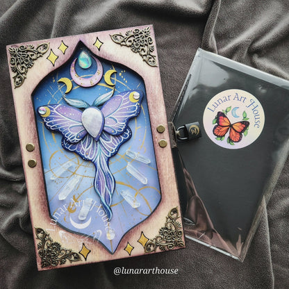 Quartz Luna Moth Hidden Key Journal