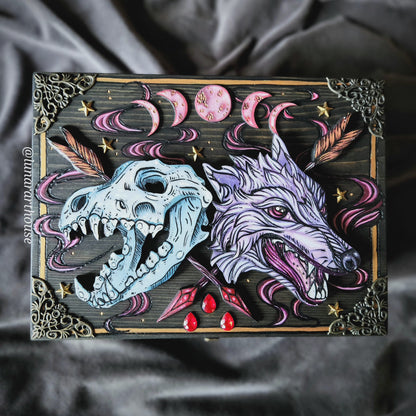 Blood Moon Wolf Hidden Key Box Made to Order