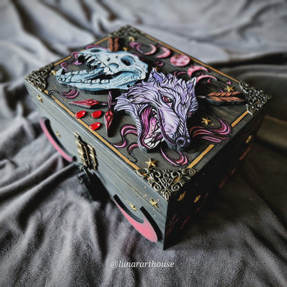 Blood Moon Wolf Hidden Key Box Made to Order