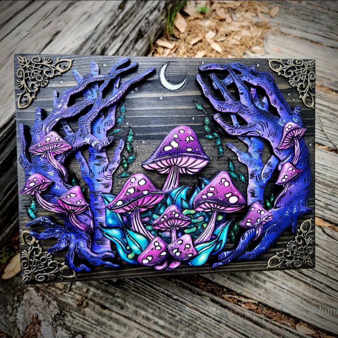 Mushroom Forest Hidden Key Box Made to Order