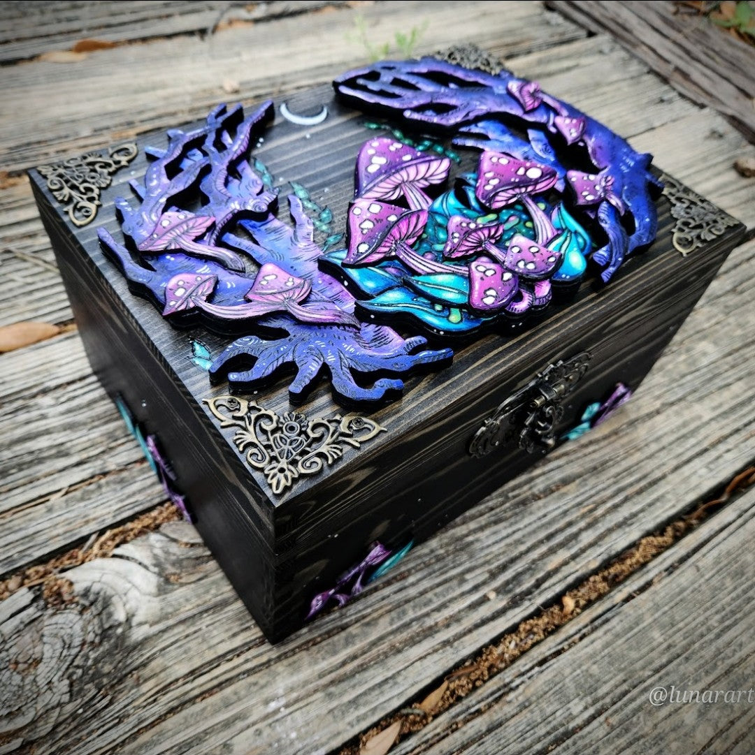 Mushroom Forest Hidden Key Box Made to Order