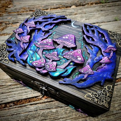 Mushroom Forest Hidden Key Box Made to Order