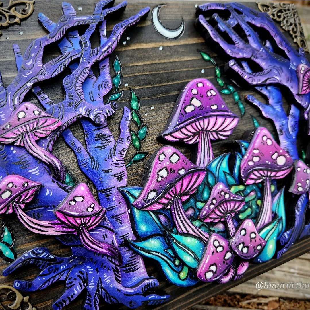 Mushroom Forest Hidden Key Box Made to Order