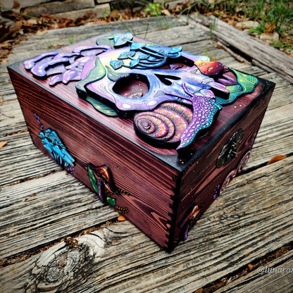 Skull and Nature Hidden Key Box Made to Order