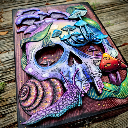 Skull and Nature Hidden Key Box Made to Order