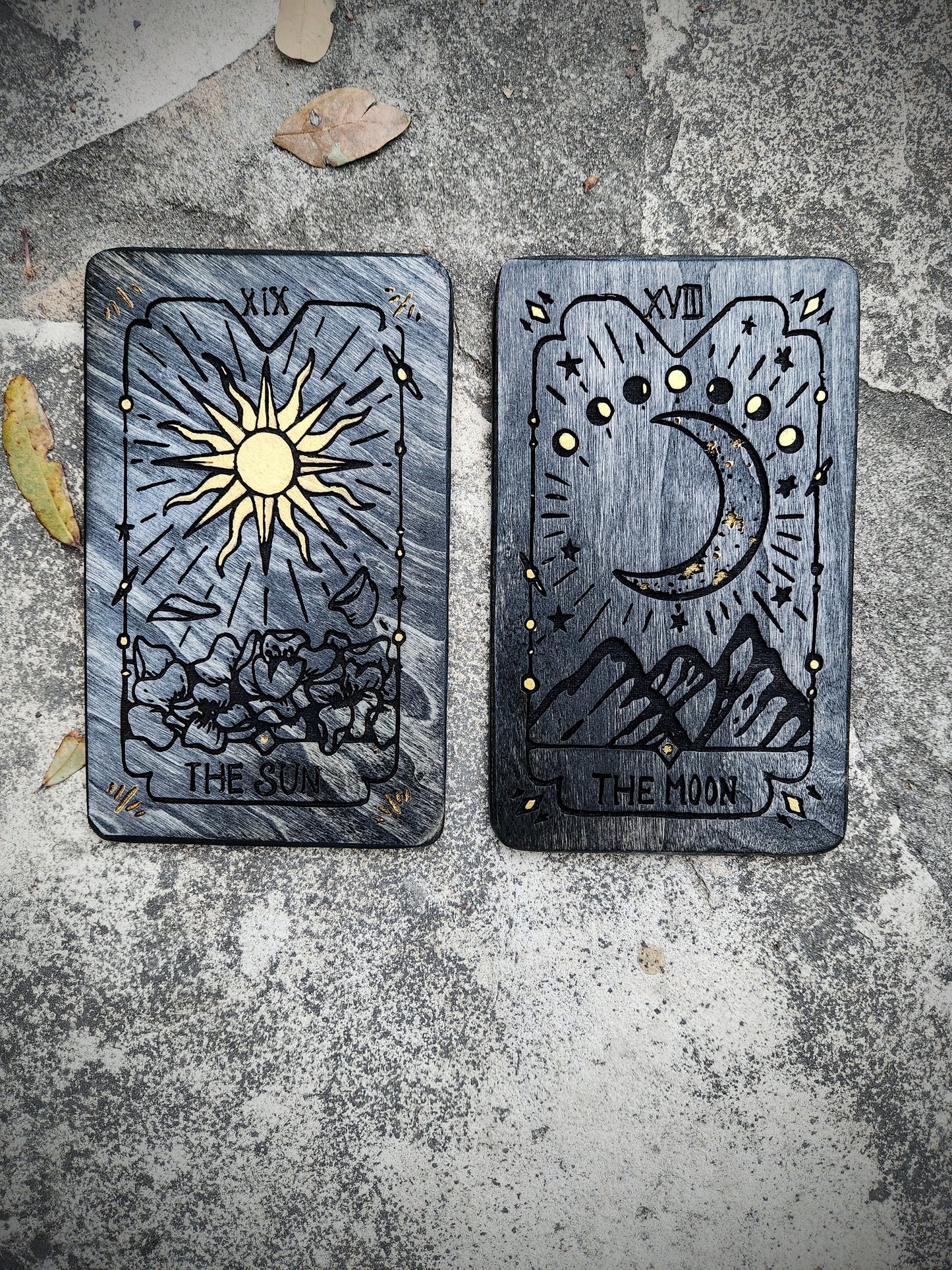 Sun and Moon Tarot Card Plaques