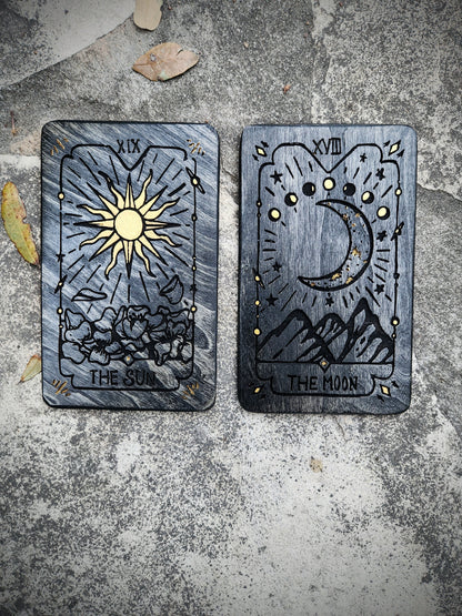 Sun and Moon Tarot Card Plaques