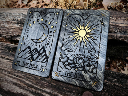 Sun and Moon Tarot Card Plaques