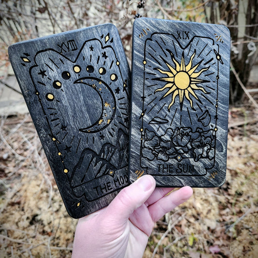 Sun and Moon Tarot Card Plaques