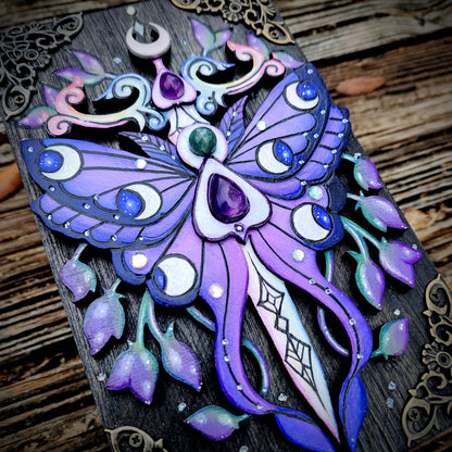 Amethyst Jade Moth Hidden Key Box Made to Order