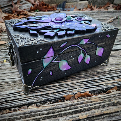 Amethyst Jade Moth Hidden Key Box Made to Order