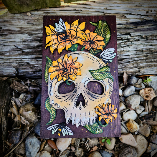 Sunflower Skull Hidden Key Box