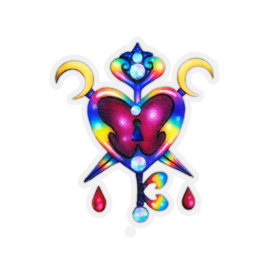 Rainbow Heart Lock Sticker